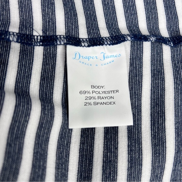 Draper James Sadler Navy White Stripe Bell Long Sleeve top Size Large - Picture 6 of 9
